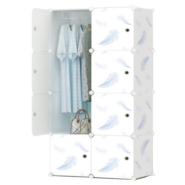 TỦ 8 Ô LÔNG VŨ SÂU 47CM. Tặng treo đồ