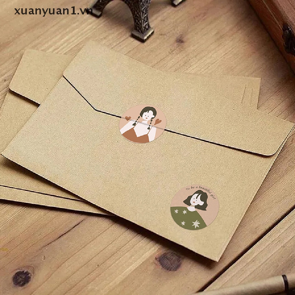 Cuộn 500 Miếng Dán Hình Tròn In Chữ Thank You Nhiều Màu Sắc Dùng Trang Trí Đồ Thủ Công