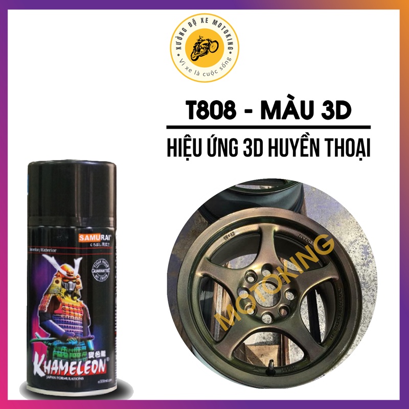 Combo Sơn Samurai 3D vàng ánh xanh T808****  loại 2K chuẩn quy trình độ bền 5 năm gồm 4 chai 2K04 - 109A - T808- 2K01