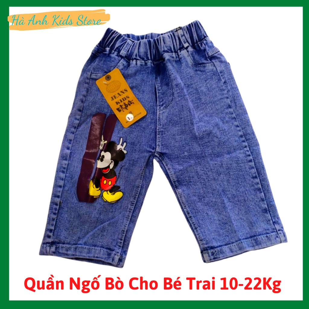 Quần bò ngố lửng hoạt hình chất xịn đẹp cho bé trai/gái 10-22kg