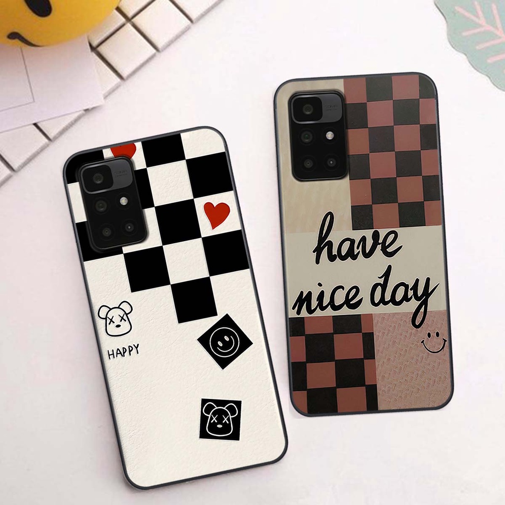 Ốp Xiaomi Redmi 10 caro trái tim cá tính, thời trang siêu đẹp, siêu phong cách