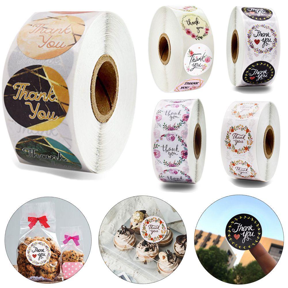 Nhãn Dán Tròn In Chữ Thank You 1 Dùng Trang Trí Gói Quà DIY