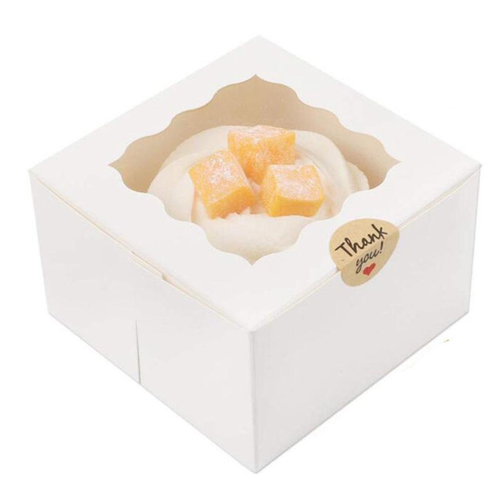 Hộp Đựng Bánh Cupcake / Bánh Quy Màu Trắng Có Cửa Sổ