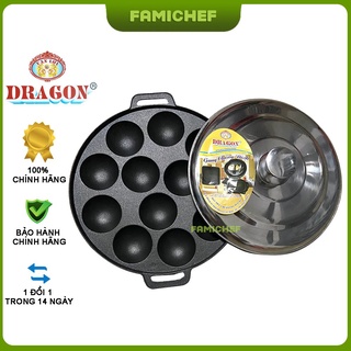 Khuôn bánh khọt chống dính 12 lỗ nắp Inox Dragon D019