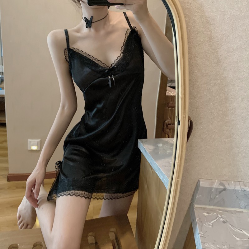 đồ ngủ Hai Dây Cổ Chữ V Phối Ren Gợi Cảm Cho Nữ | BigBuy360 - bigbuy360.vn