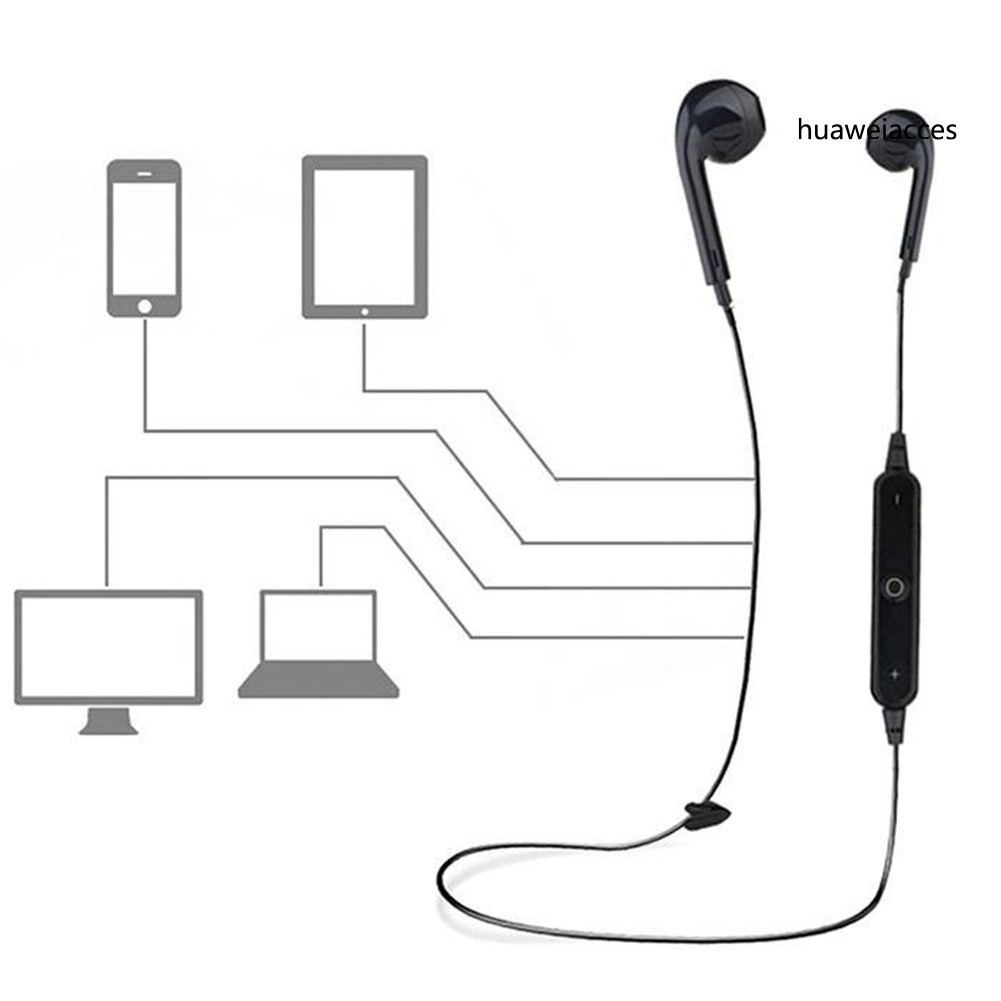 Set Tai Nghe Bluetooth 4.1 Có Micro Thiết Kế Đeo Cổ Tiện Dụng Kèm Phụ Kiện