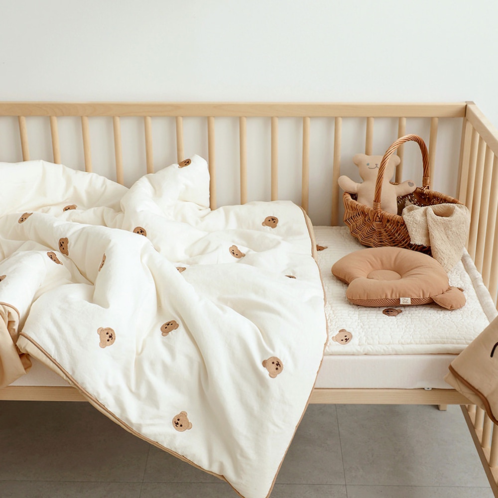Chăn đắp vải cotton nguyên chất thiết kế dày phong cách Hàn Quốc dành cho bé mẫu giáo