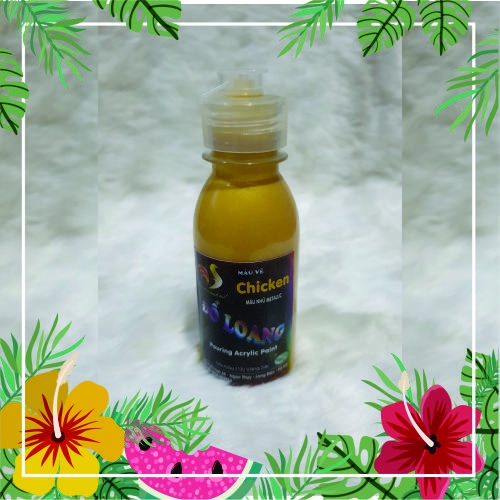 Màu Acrylic nhũ ánh kim Chicken 5D đổ màu loang tượng gấu Bearbrick, tập vẽ tranh chai 100ml