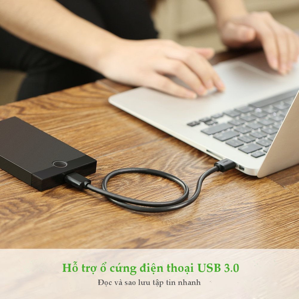 Dây cáp USB 3.0 sang Micro B dài 1m chính hãng Ugreen 10841
