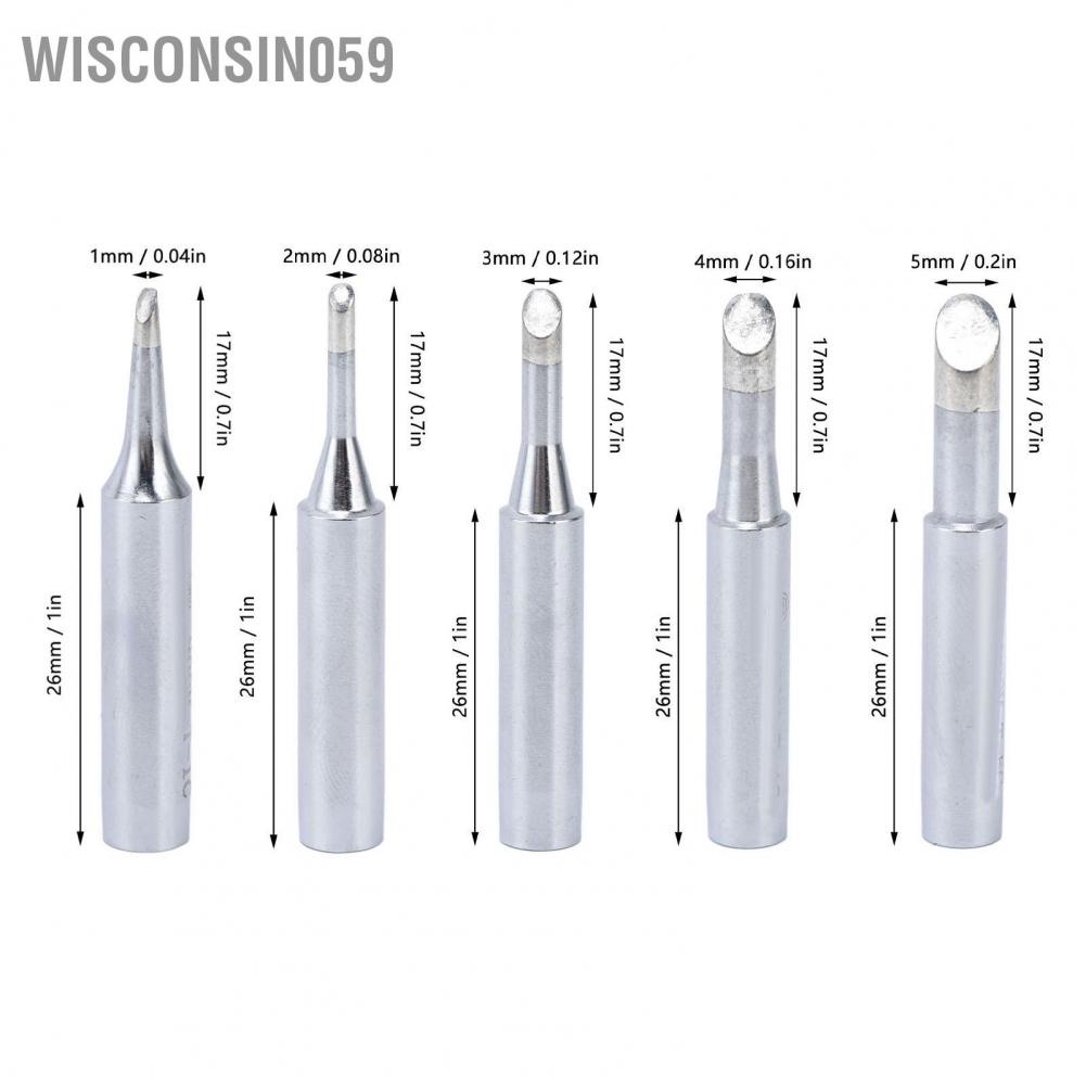 Wisconsin059 5PCS Soldering Iron Tip Internal Heating Constant Temperature Copper Electric Welding Heads