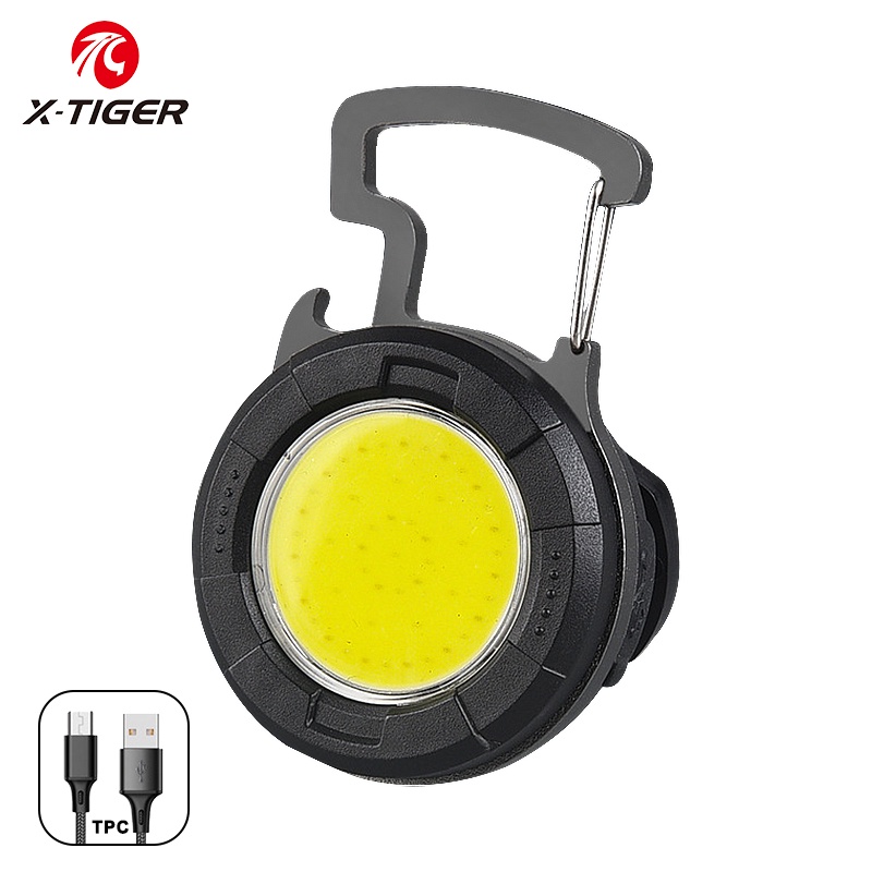 X-TIGER Móc Khóa Đèn Pin LED COB Mini Di Động Kèm Nút Bần Cho Hoạt Động Ngoài Trời