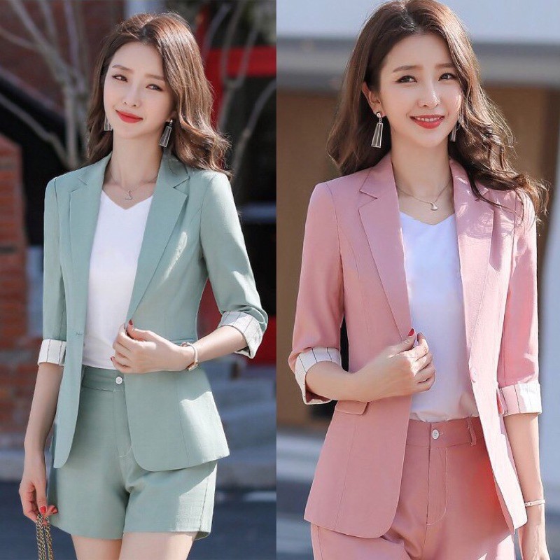set bộ vest short tay phối sọc cao cấp size M l Xl 2Xl