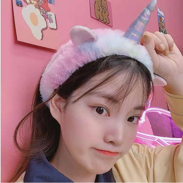 Băng đô cài tóc phong cách kỳ lân nhiều màu sắc dễ thương phong cách Hàn Quốc