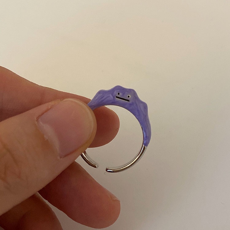 Nhẫn Hở Họa Tiết Mặt Cười Hoạt Hình Phong Cách Hàn Quốc Thời Trang Cho Nữ