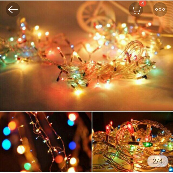 Đèn led trang trí - Đèn noel - Đèn nháy đèn trang trí- Dây đèn nháy nhiều màu -  không chớp 8m 50 bóng led ,chớp 5m