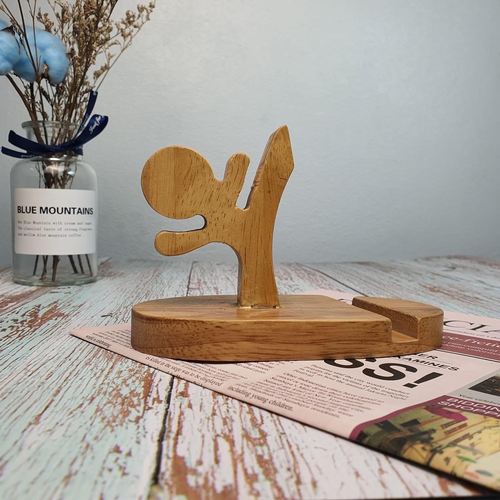 Giá đỡ điện thoại nhiều hình ngộ nghĩnh đáng yêu chất liệu gỗ tự nhiên Minhome