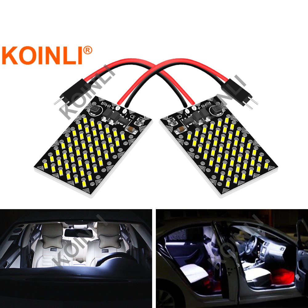 KOINLI Festoon 31mm 36mm 39mm 41mm Car Interior Light T10 Led C5W C10W C3W T4W W5W BA9S Led 3014 48SMD Dome Light Car Room Led Light License Plate Bulb Reading Trunk Map Step Indicator Lights Auto Motor Motorcycle Signal Accessories DC12V Plate Door Lamp