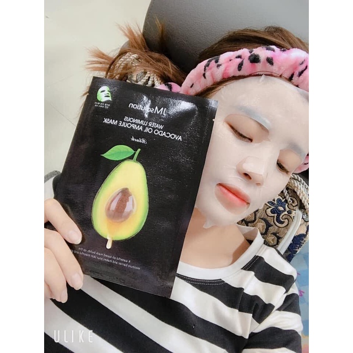 Combo 5 Mặt Nạ giúp cấp ẩm sâu, chống lão hoá da JM Solution Water Luminous Avocado Oil Ampoule Mask 35ml x 5