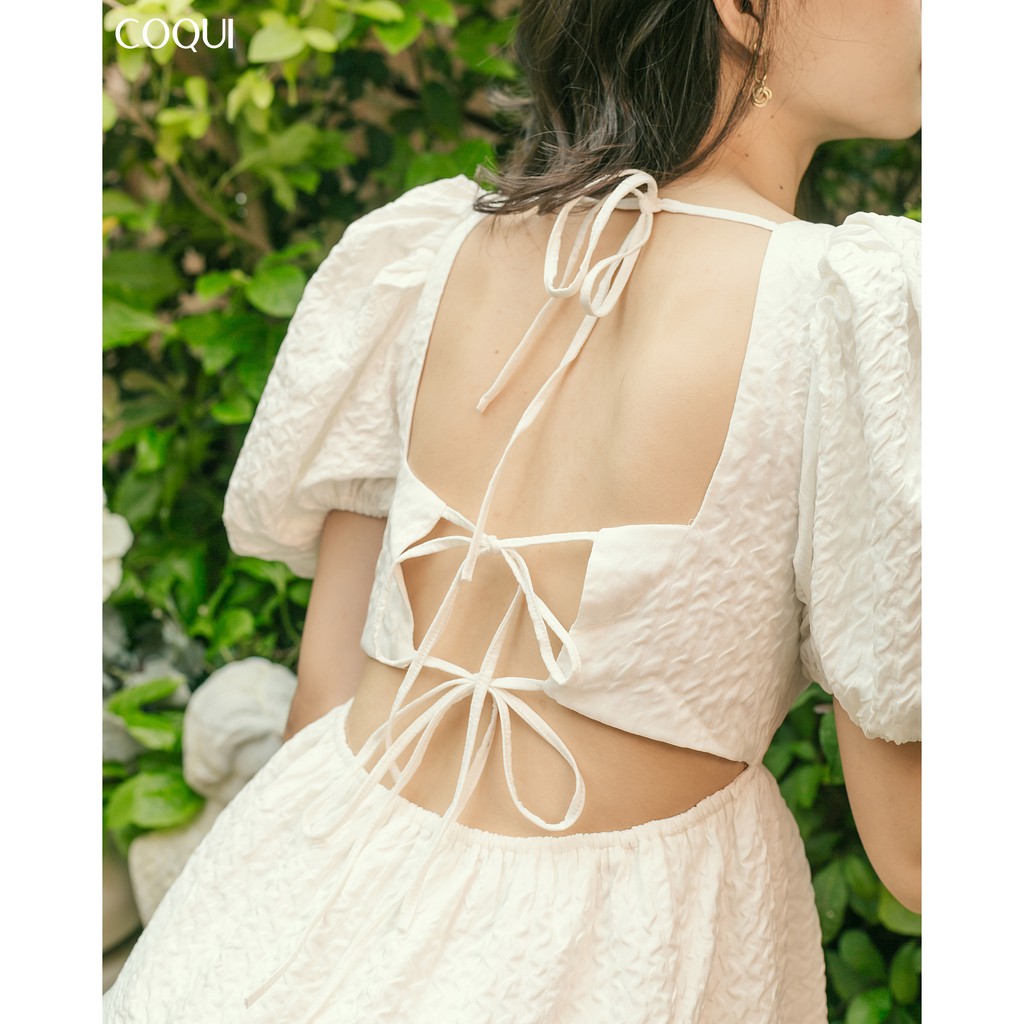 [COQUI] Candy Dress - Váy tay phồng họa tiết cut-out | BigBuy360 - bigbuy360.vn
