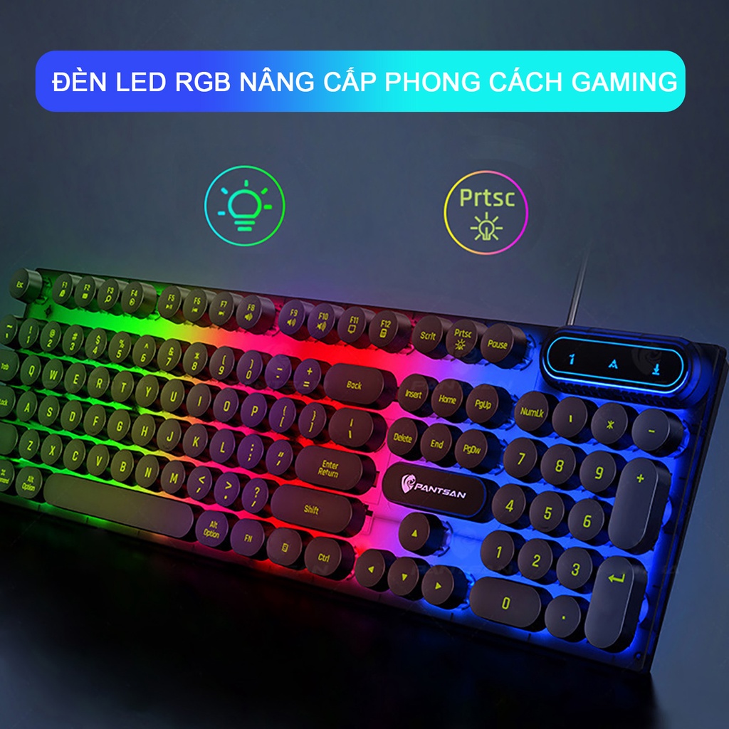 Bàn phím máy tính gaming giả cơ Sidotech SP100 nút tròn Led RGB chống nước chuyên chơi game, làm việc văn phòng