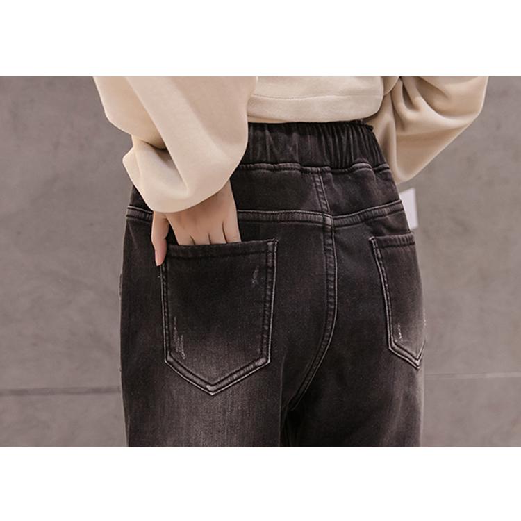 Quần jeans dài lưng thun thời trang cho nữ