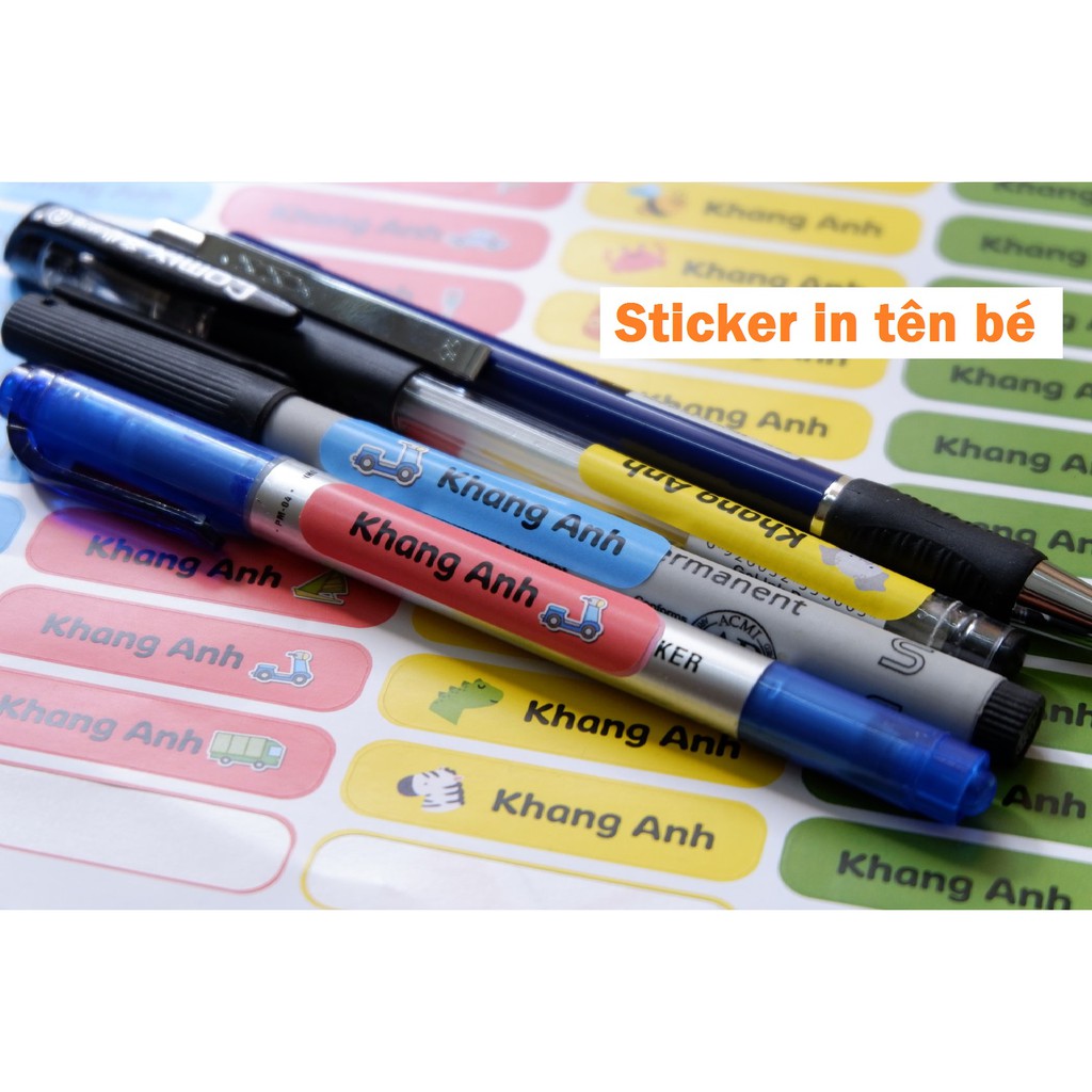 100 STICKER Cute IN TÊN BÉ dán đồ dùng học tập  SIÊU DỄ THƯƠNG
