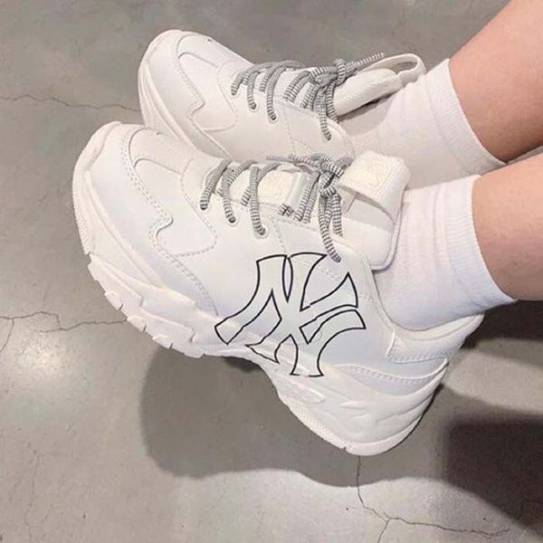 Giày Thể Thao MLB NY  ⚡️𝐅𝐑𝐄𝐄 𝐒𝐇𝐈𝐏⚡️ Giày Sneaker 𝐌𝐋𝐁 𝐍𝐘 Trắng chữ vàng cực chất hot trend 2021