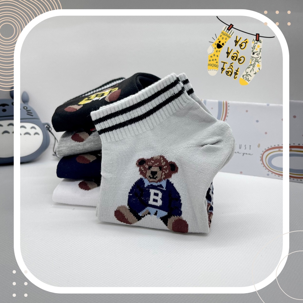 VỚ TẤT CỔ NGẮN GẤU MẶC ÁO B PHONG CÁCH HÀN QUỐC