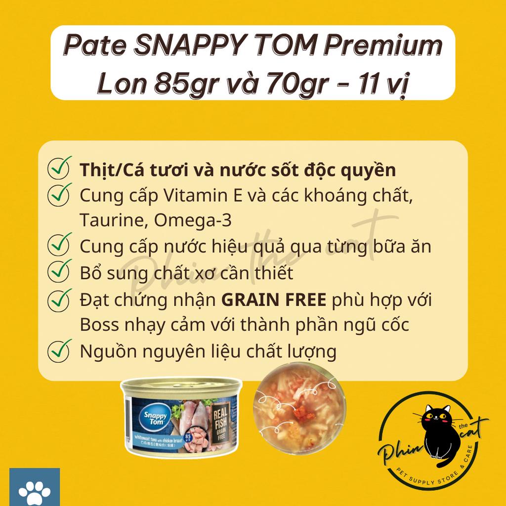 Pate Snappy Tom Premium - pate mèo cao cấp - Lon 85gr và 70gr | phinthecat
