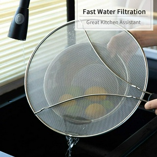 SOO-Stainless Steel Oil-Proof Cover, Multifunctional Anti-Splash Frying-Pan Lid Filtering Net for House Kitchen
