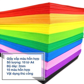 Xốp màu, xốp thủ công, xấp 10 tờ khổ a4