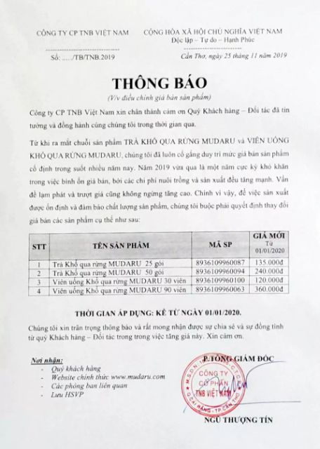 TRÀ TÚI LỌC KHỔ QUA RỪNG MUDARU