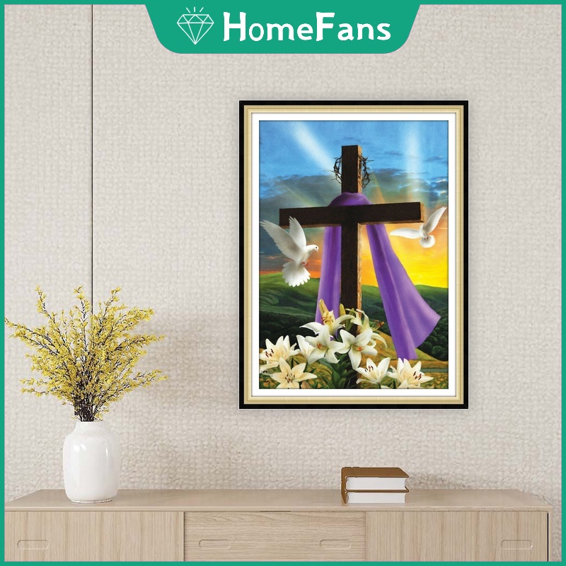 Bộ Tranh Đính Đá 5D Tự Làm Hình Tôn Giáo 40x50cm Trang Trí Phòng Ngủ Cho Người Lớn Và Trẻ Em