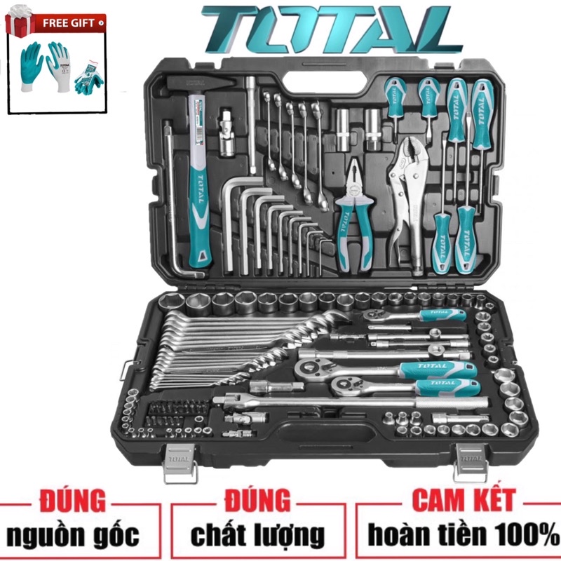 ĐỒ NGHỀ TOTAL Bộ 142 cái công cụ kết hợp THKTHP21426