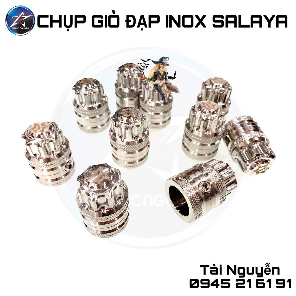 CHỤP GIÒ ĐẠP INOX SALAYA CHO XE MÁY