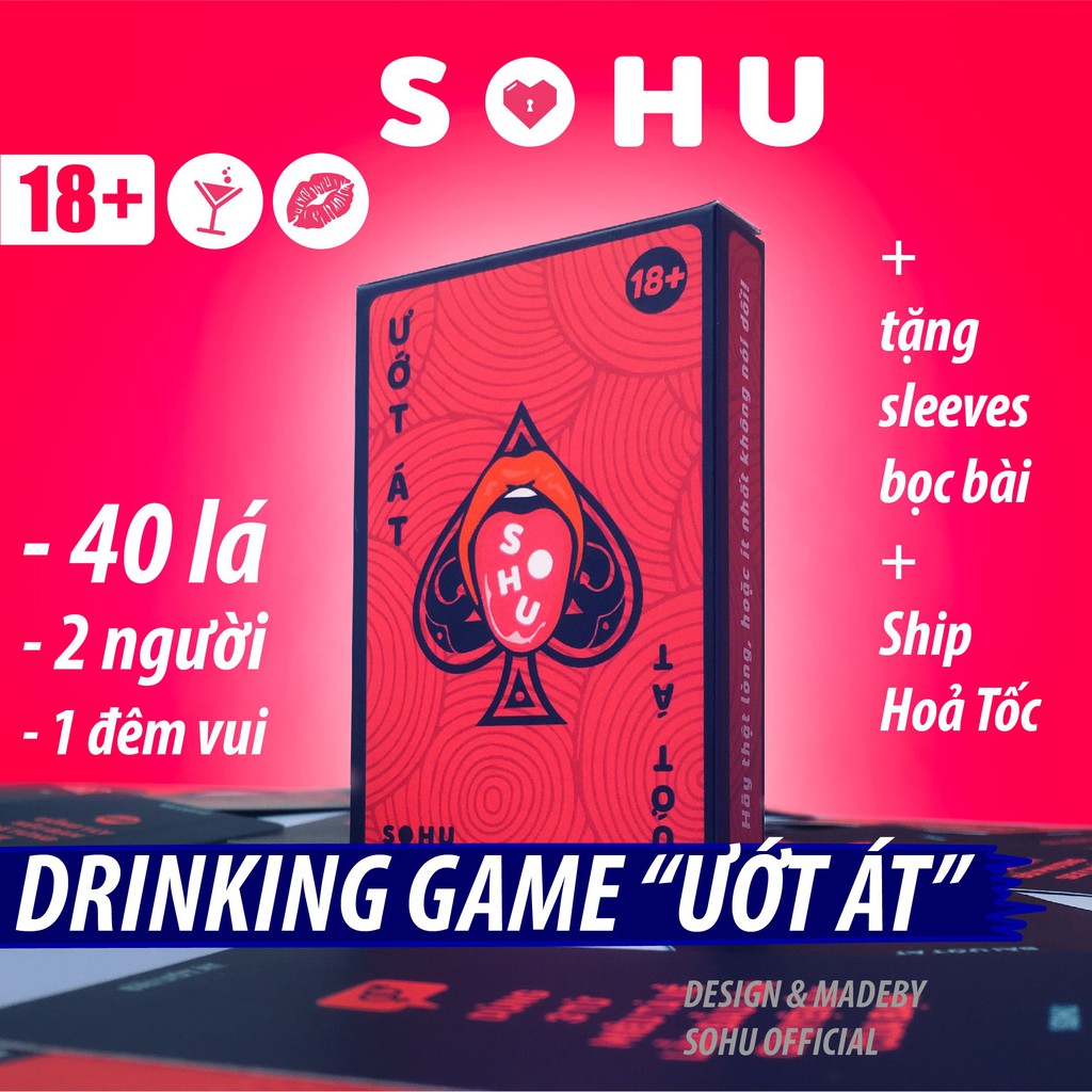 Bộ bài drinking game Ướt Át SOHU cho cặp đôi hẹn hò, đi chơi 42 lá