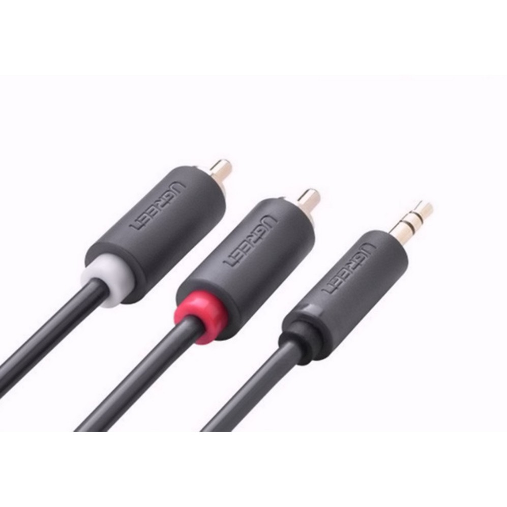 CÁP AUDIO 1 RA 2 RCA (JACK 3.5MM RA 2 ĐẦU HOA SEN) 5M UGREEN 10513 CHÍNH HÃNG