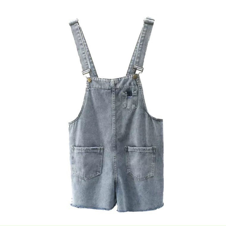 Quần yếm ngắn nữ kiểu túi rách phối 2 túi to trước thời trang teen KKShopFashion