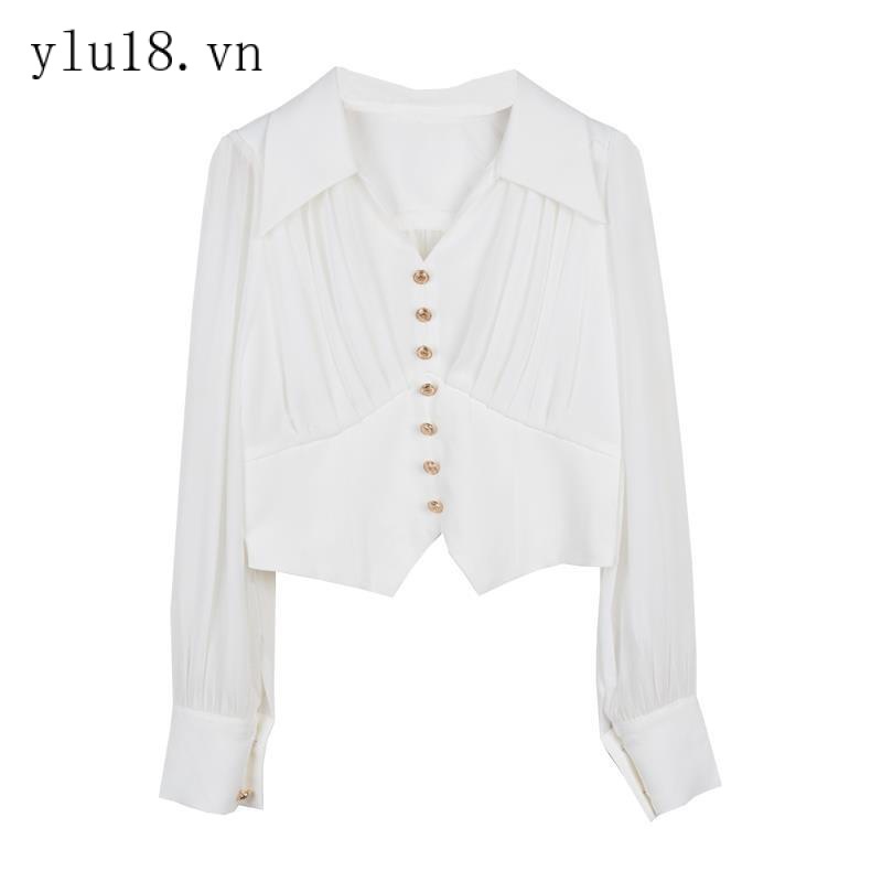 Áo Sơ Mi Trắng Tay Dài Phong Cách Pháp Thời Trang Mùa Xuân Mới 2022