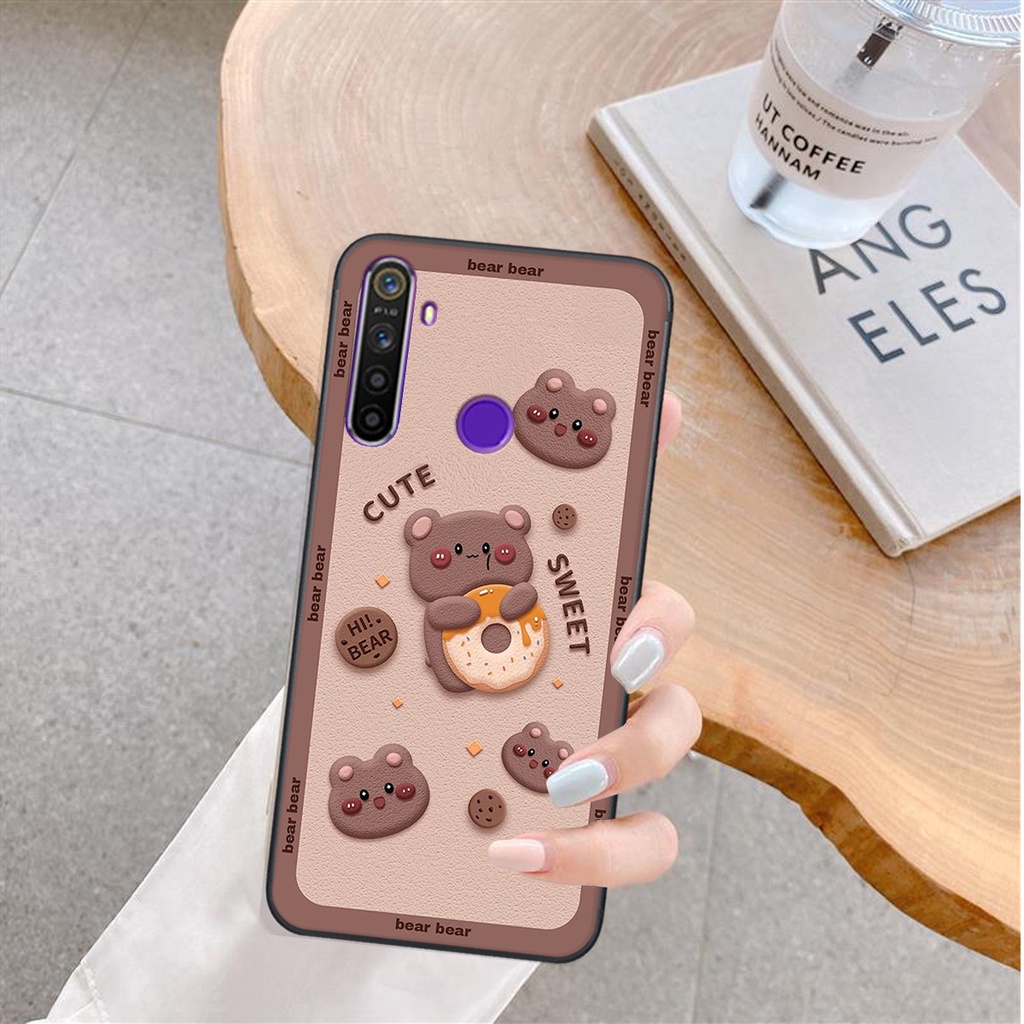 Ốp lưng Realme 5/ 5i / 6i / C3 in hình Gấu nâu - hồng, Gấu Be@rick  cực CUTE, DỄ THƯƠNG