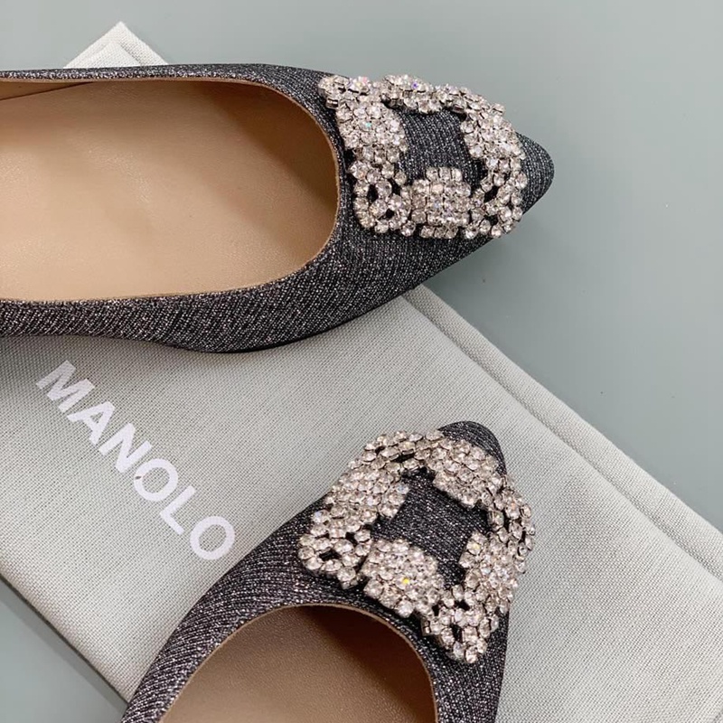 Giày Búp Bê Da Cừu Đính Đá 2 / 5 / 7 / 10cm Phong Cách Cổ Điển Dành Cho Nữ