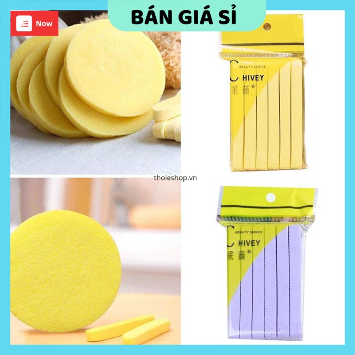 Mút bọt biển GIÁ VỐN]Bông nở rửa mặt Chivey giúp rửa sạch mặt, tẩy tế bào chết 8174