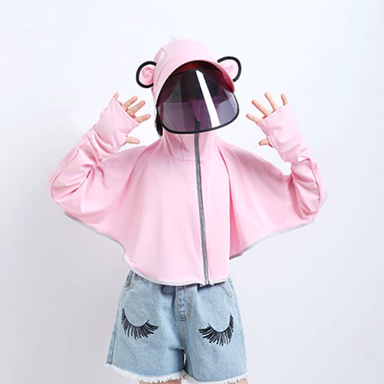 Áo Khoác Chống Nắng Tia UV Siêu Mỏng Thoáng Khí Có Mũ Trùm Dành Cho Nữ 110-150cm