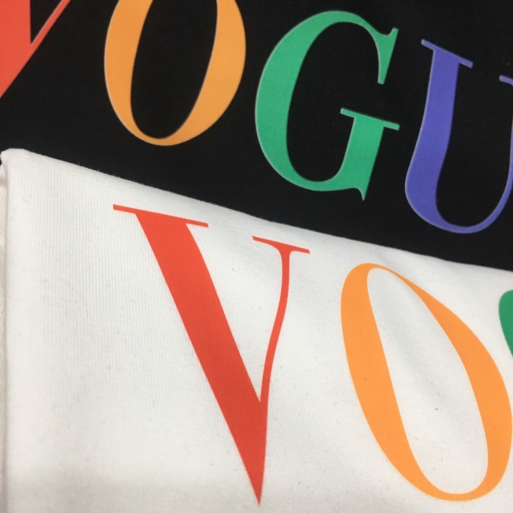 Áo thun Unisex Vogue chữ nhiều màu nam nữ