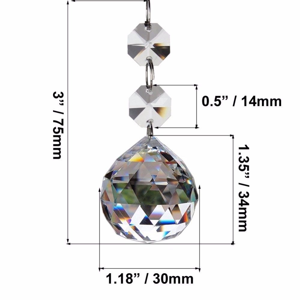 Quả Cầu Pha Lê Thủy Tinh 20mm 30mm Dùng Làm Đèn Treo Trang Trí