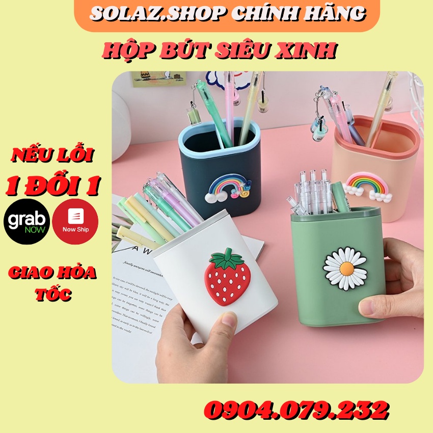 Hộp đựng bút, khay đựng bút 2 ngăn chất liệu nhựa để bàn học bàn làm việc tiện lợi, nhiều màu xinh xắn đáng yêu