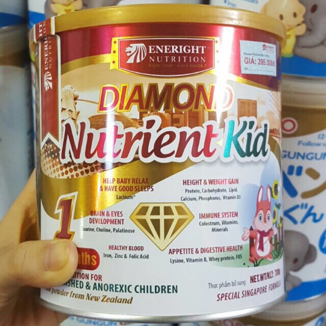 combo 4 lon Sữa Diamond Nutrient Kid Số 1,2 700gram