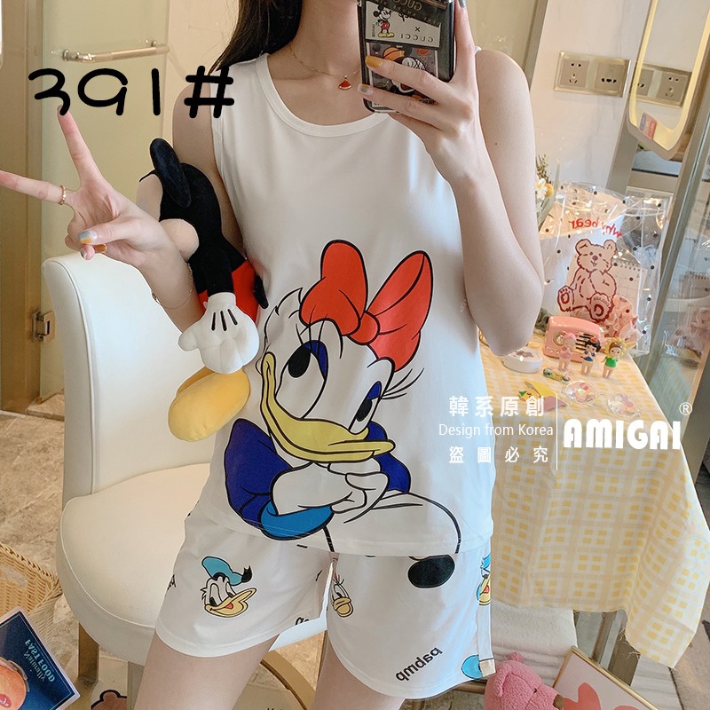 Bộ Đồ Ngủ 2 Món Áo Sát Nách + Quần Short Lụa Mỏng Thoải Mái Cho Nữ | BigBuy360 - bigbuy360.vn