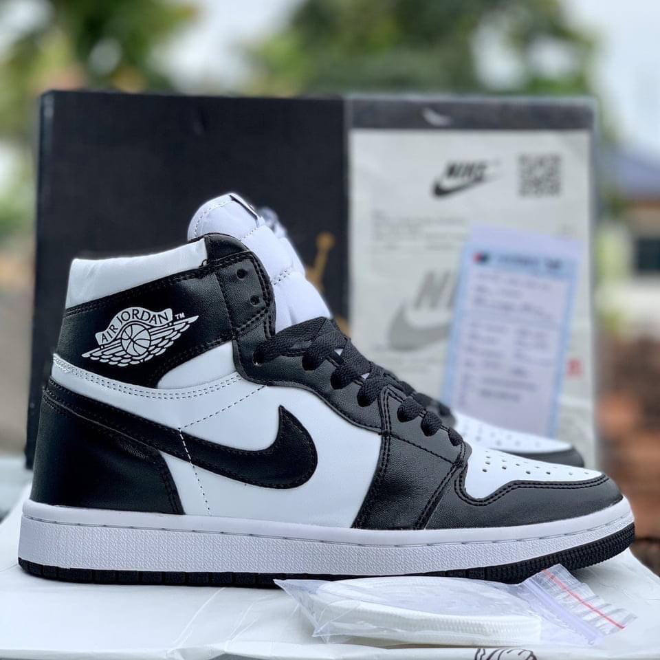 Giày thể thao Jordan 1 đen trắng cao cổ, Giày sneaker JD1 High Panda nam nữ siêu hot Tặng Box Bill