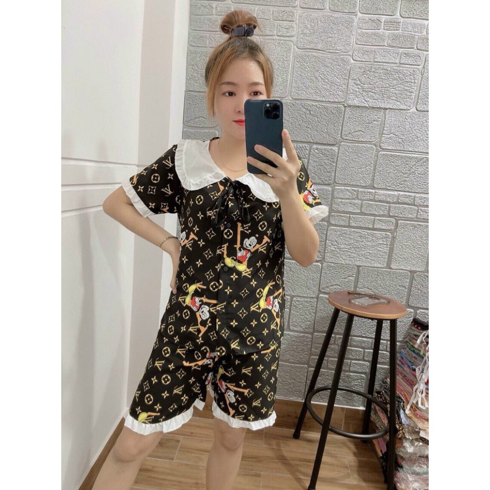 [5 mã giảm giá]Bộ Đồ Bộ pijama Cộc Đùi Lụa Mềm Freesize <55kg [ảnh thật 100%] | BigBuy360 - bigbuy360.vn